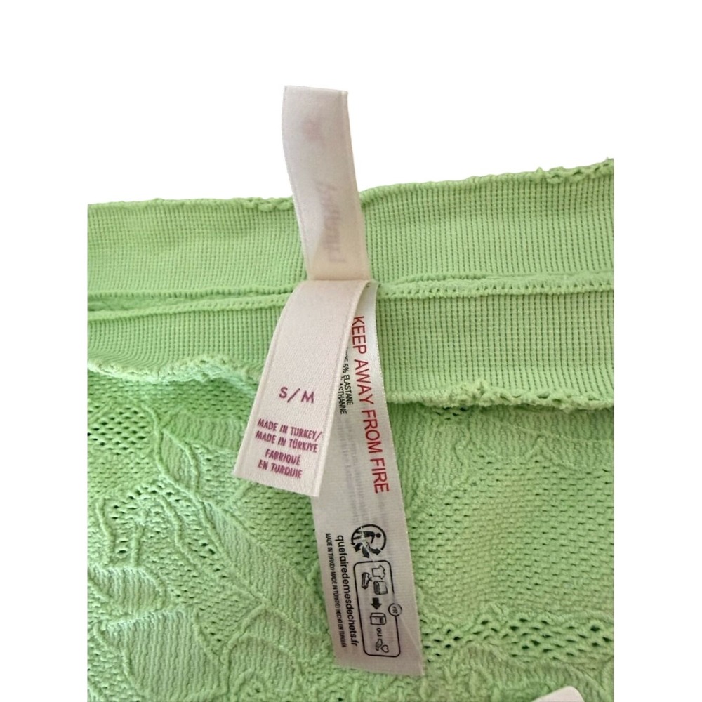 Anthropologie Lyrebird Lime Green Textured Seamless Boyshorts - Picture 4 of 4